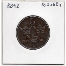 Suède 5 Ore 1948 TTB, KM 812 pièce de monnaie