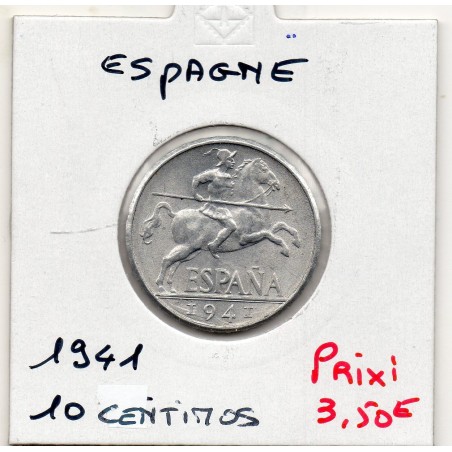 Espagne 10 centimos 1941 Spl, KM 766 pièce de monnaie