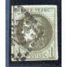 Timbre France Yvert No 39C Émission de Bordeaux 1c olive Oblitéré gros chiffes