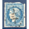 Timbre France Yvert No 44A Émission de Bordeaux 20c bleu Oblitéré