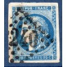 Timbre France Yvert No 45A Émission de Bordeaux 20c bleu Oblitéré gros chiffres