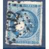 Timbre France Yvert No 45B Émission de Bordeaux 20c bleu Oblitéré gros chiffres