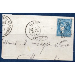 Timbre France Yvert No 45C Émission de Bordeaux 20c bleu Oblitéré