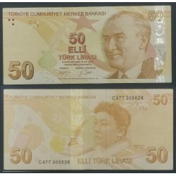 Turquie Pick N°225c, TTB Billet de banque de 50 Lira 2009