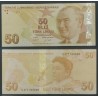 Turquie Pick N°225c, TTB Billet de banque de 50 Lira 2009