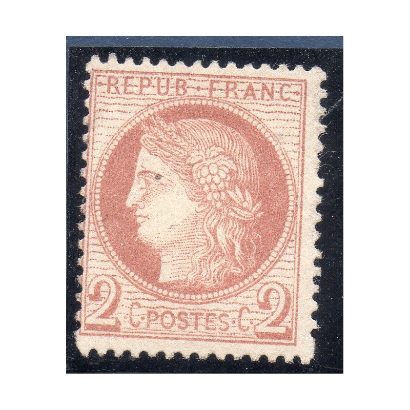 Timbre France Yvert No 51 Type Cérès 2c rouge-brun Neuf ** sans charnière