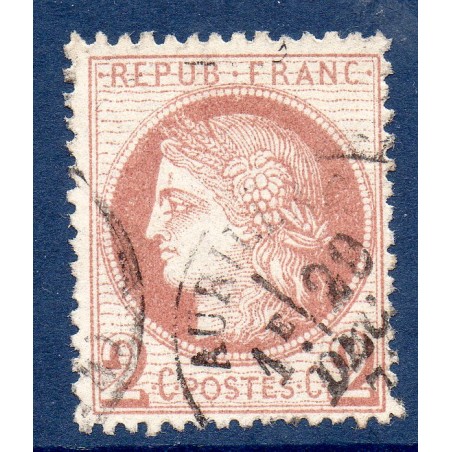 Timbre France Yvert No 51 Type Cérès 2c rouge-brun Oblitéré CaD type 16