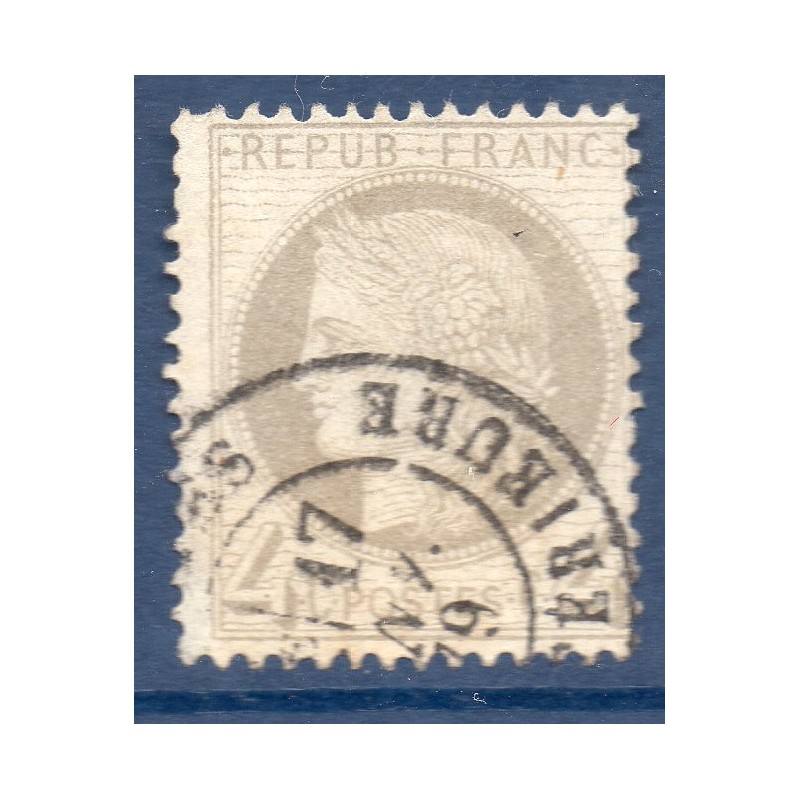 Timbre France Yvert No 52a Type Cérès 4c gris Oblitéré CaD type 17