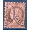 Timbre France Yvert No 54 Type Cérès 10c brun s. rose Oblitéré CaD type 17