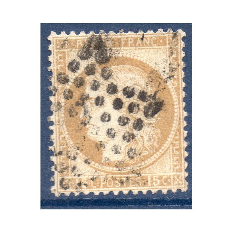 Timbre France Yvert No 55 Type Cérès 15c bistre Oblitéré étoile