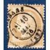 Timbre France Yvert No 55 Type Cérès 15c bistre Oblitéré CaD type 17