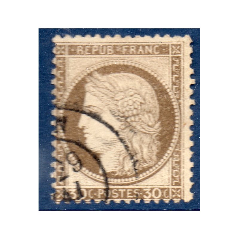 Timbre France Yvert No 56 Type Cérès 30c brun Oblitéré CaD type 17