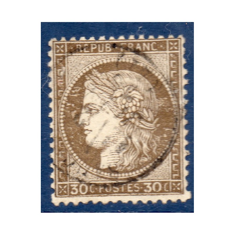 Timbre France Yvert No 56a Type Cérès 30c brun foncé Oblitéré CaD type 17