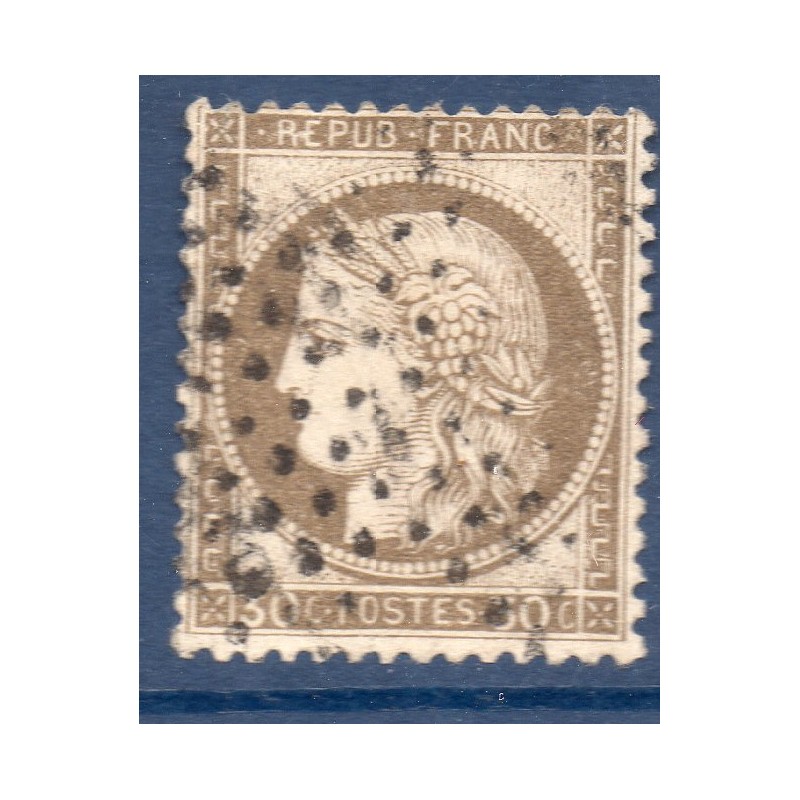 Timbre France Yvert No 56a Type Cérès 30c brun foncé Oblitéré étoile