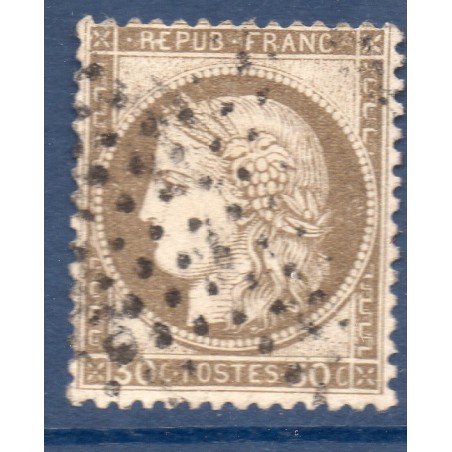 Timbre France Yvert No 56a Type Cérès 30c brun foncé Oblitéré étoile