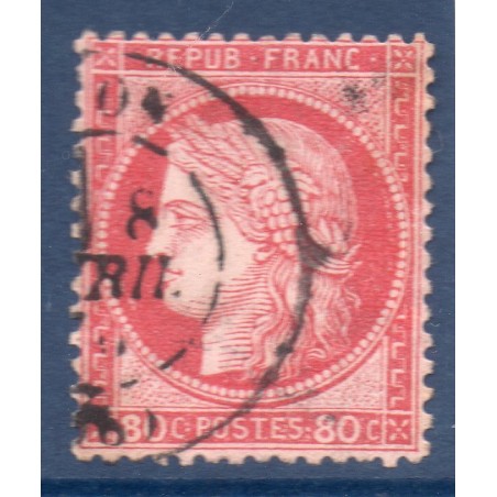 Timbre France Yvert No 57b Type Cérès 80c carmin vif Oblitéré CaD type 17