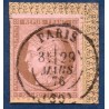 Timbre France Yvert No 58 Type Cérès 10c brun s. rose Oblitéré CaD type 17