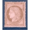 Timbre France Yvert No 58 Type Cérès 10c brun s. rose Neuf * sur charnière