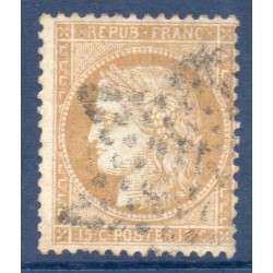 Timbre France Yvert No 59a Type Cérès 15c bistre-brun Oblitéré étoile