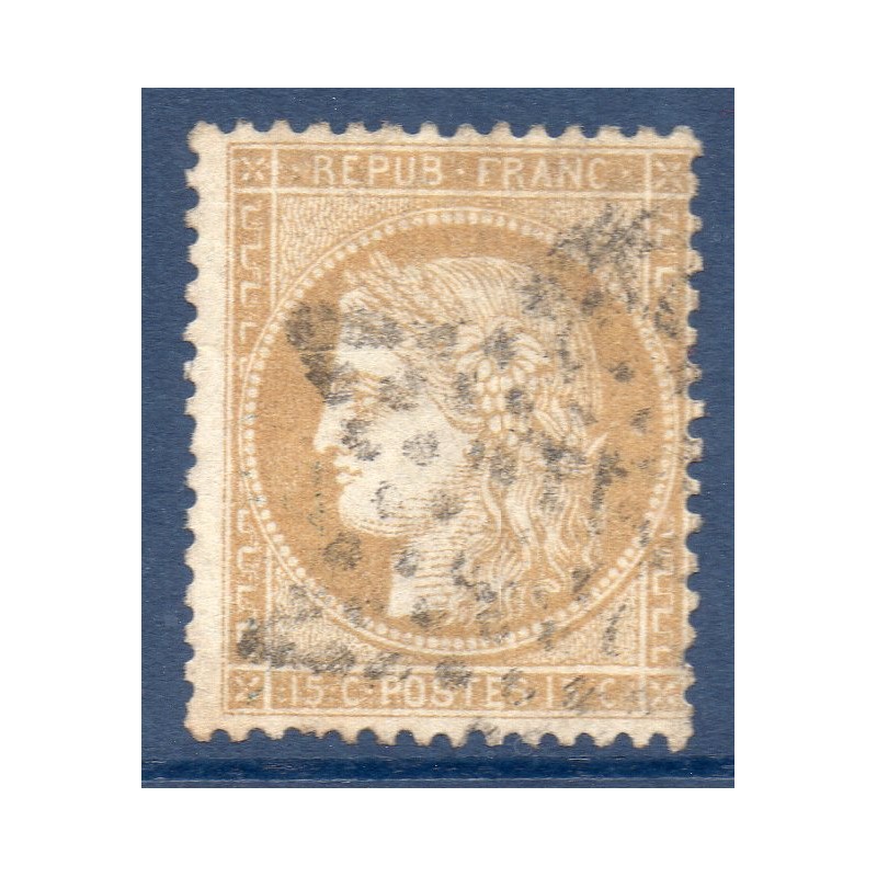 Timbre France Yvert No 59a Type Cérès 15c bistre-brun Oblitéré étoile