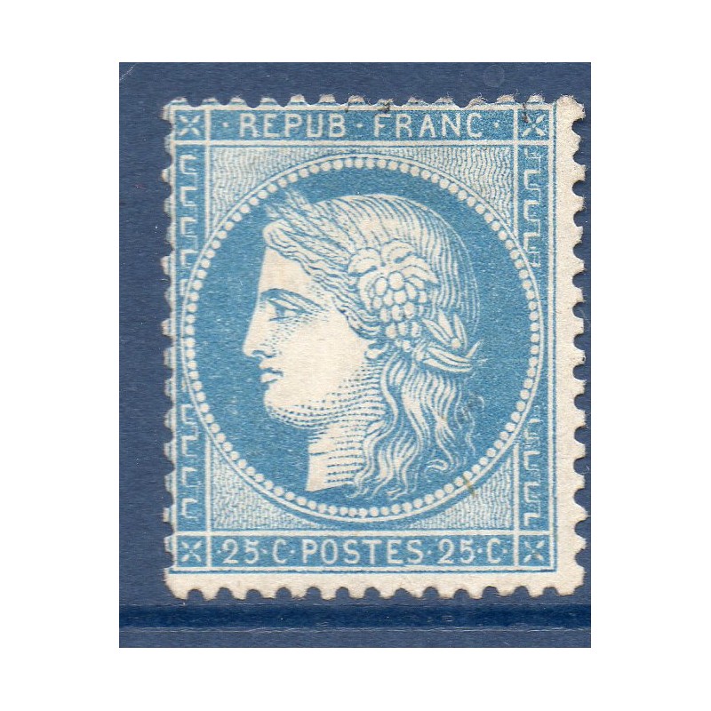 Timbre France Yvert No 60A Type Cérès 25c bleu Neuf (*) sans gomme