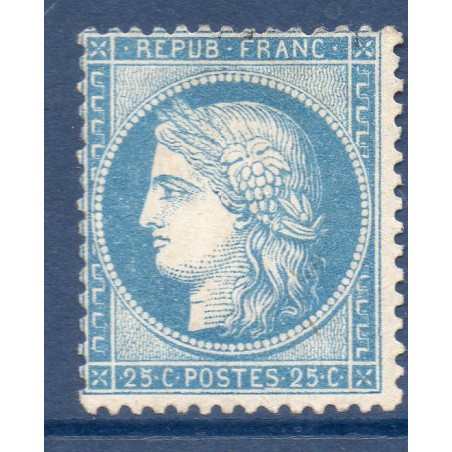 Timbre France Yvert No 60A Type Cérès 25c bleu Neuf * sur charnière