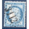 Timbre France Yvert No 60C Type Cérès 25c bleu Oblitéré gros chiffres