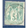 Timbre France Yvert No 64 Type I Sage 5c vert Oblitéré