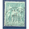 Timbre France Yvert No 65 Type I Sage 10c vert Oblitéré