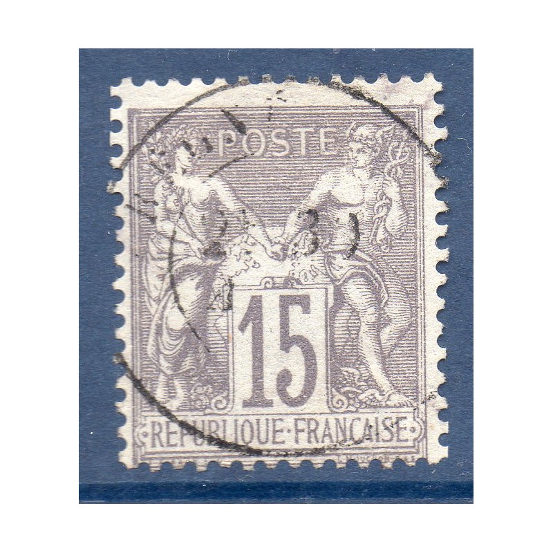 Timbre France Yvert No 66 Type I Sage 15c gris Oblitéré