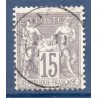 Timbre France Yvert No 66 Type I Sage 15c gris Oblitéré