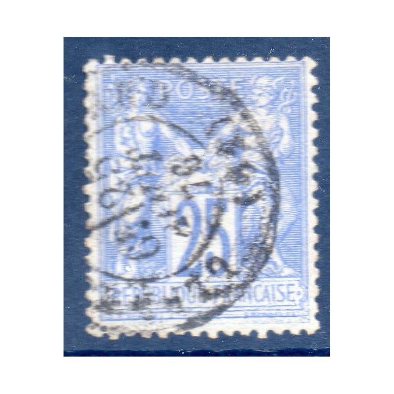 Timbre France Yvert No 68 Type I Sage 25c outremer Oblitéré