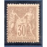 Timbre France Yvert No 69 Type I Sage 30c brun clair Neuf * sur charnière