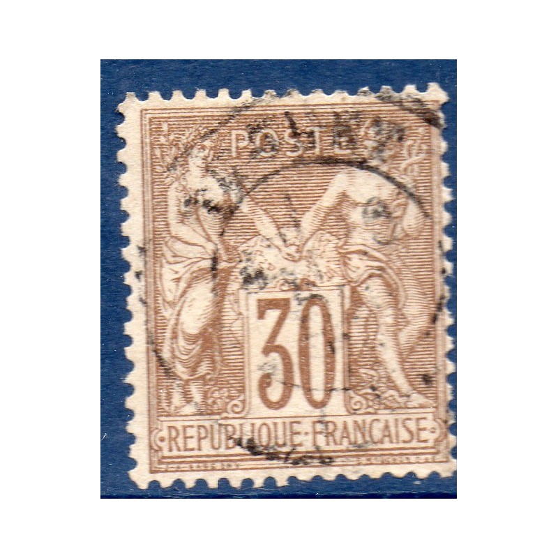 Timbre France Yvert No 69b Type I Sage 30c brun foncé Oblitéré