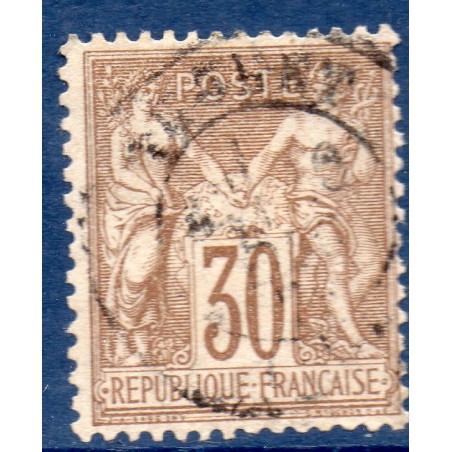 Timbre France Yvert No 69b Type I Sage 30c brun foncé Oblitéré