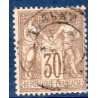 Timbre France Yvert No 69b Type I Sage 30c brun foncé Oblitéré