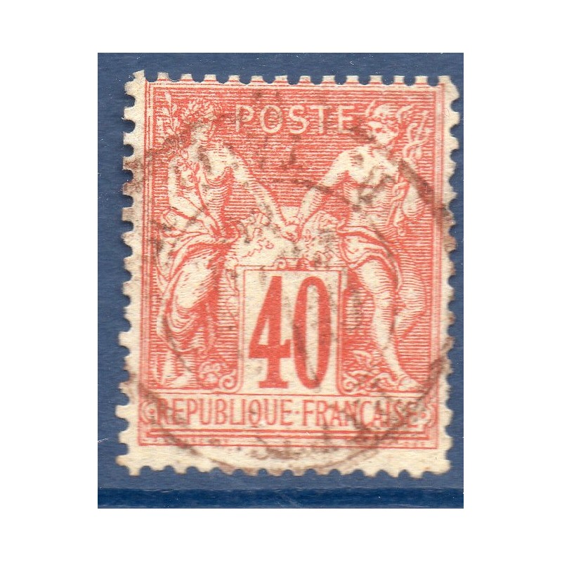 Timbre France Yvert No 70 Type I Sage 40c rouge-orange Oblitéré