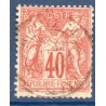 Timbre France Yvert No 70 Type I Sage 40c rouge-orange Oblitéré