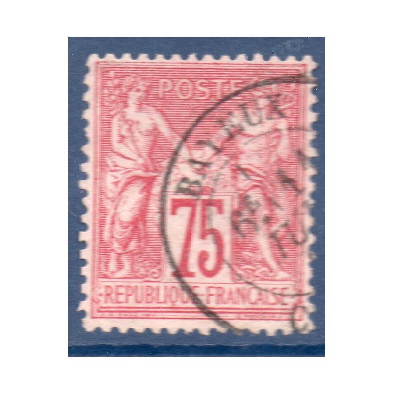 Timbre France Yvert No 71 Type I Sage 75c carmin Oblitéré