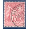 Timbre France Yvert No 71 Type I Sage 75c carmin Oblitéré