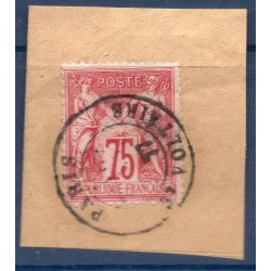 Timbre France Yvert No 71 Type I Sage 75c carmin Oblitéré