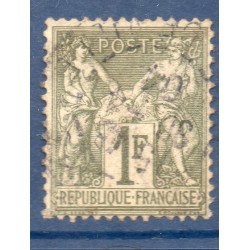 Timbre France Yvert No 72 Type I Sage 1fr bronze Oblitéré