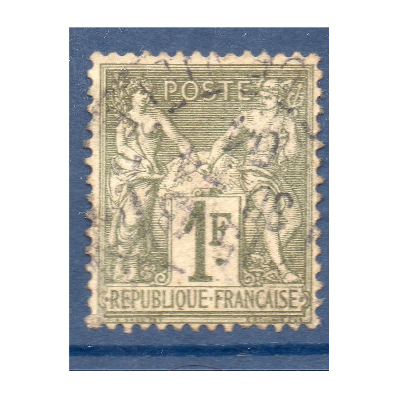 Timbre France Yvert No 72 Type I Sage 1fr bronze Oblitéré