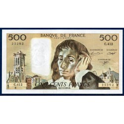 500 Francs Pascal Spl 5.7.1984 série 412 Billet de la banque de France