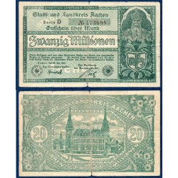 Aachen Gross Notgeld 20 Million mark, 20.7.1923