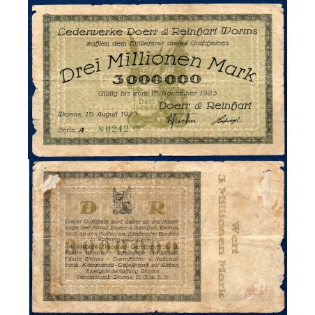 Doerr et reinhart Gross Notgeld B 3000000 Mark, 1923