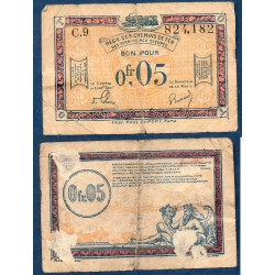 5 centimes régie des chemin de fer B 1923 Pirot 135.1 Billet d'occupation
