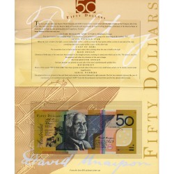 Australie Pick N°54x, Folder neuf Billet de banque de 50 Dollars 1995