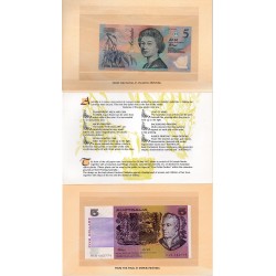 Australie Pick N°44g et 50b, Folder Neuf Billet de banque de 5 Dollars 1992