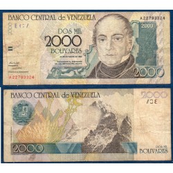 Venezuela Pick N°80, B Billet de banque de 2000 Bolivares 1998